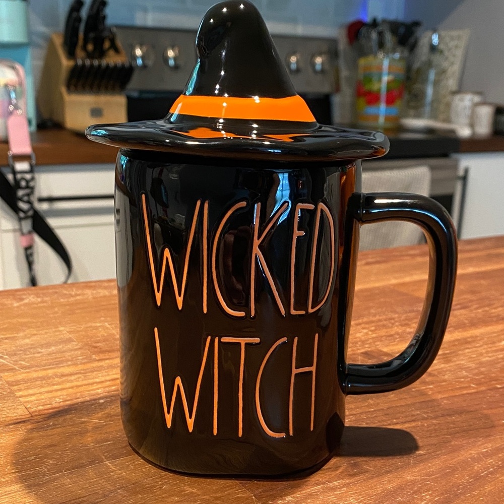Rae Dunn Black ‘Wicked Witch’ Mug with Witch Hat Lid